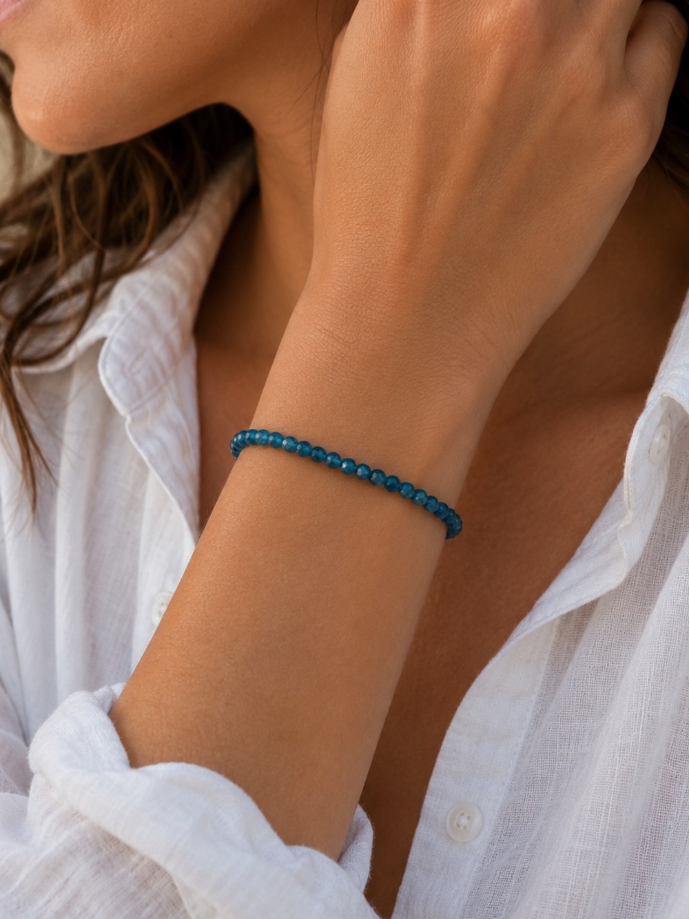 Apatite Beaded Bracelet/Anklet - Made to Order